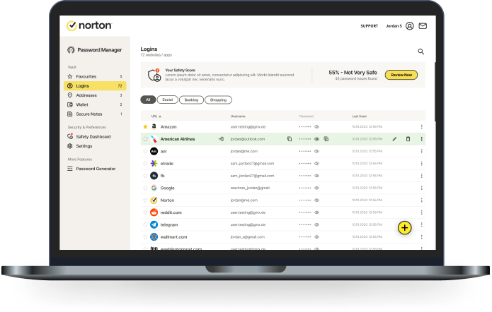 Obraz komputera Mac z programem Password Manager.