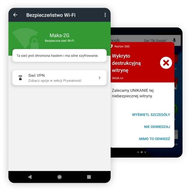 Aplikacja Bezpieczeństwo Wi-Fi na tablecie i telefonie